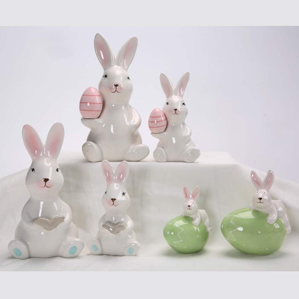 Ostern Home Office Tischdekoration Bunny Decor süße Bauernhaus rustikale Osterhasenstatue 3