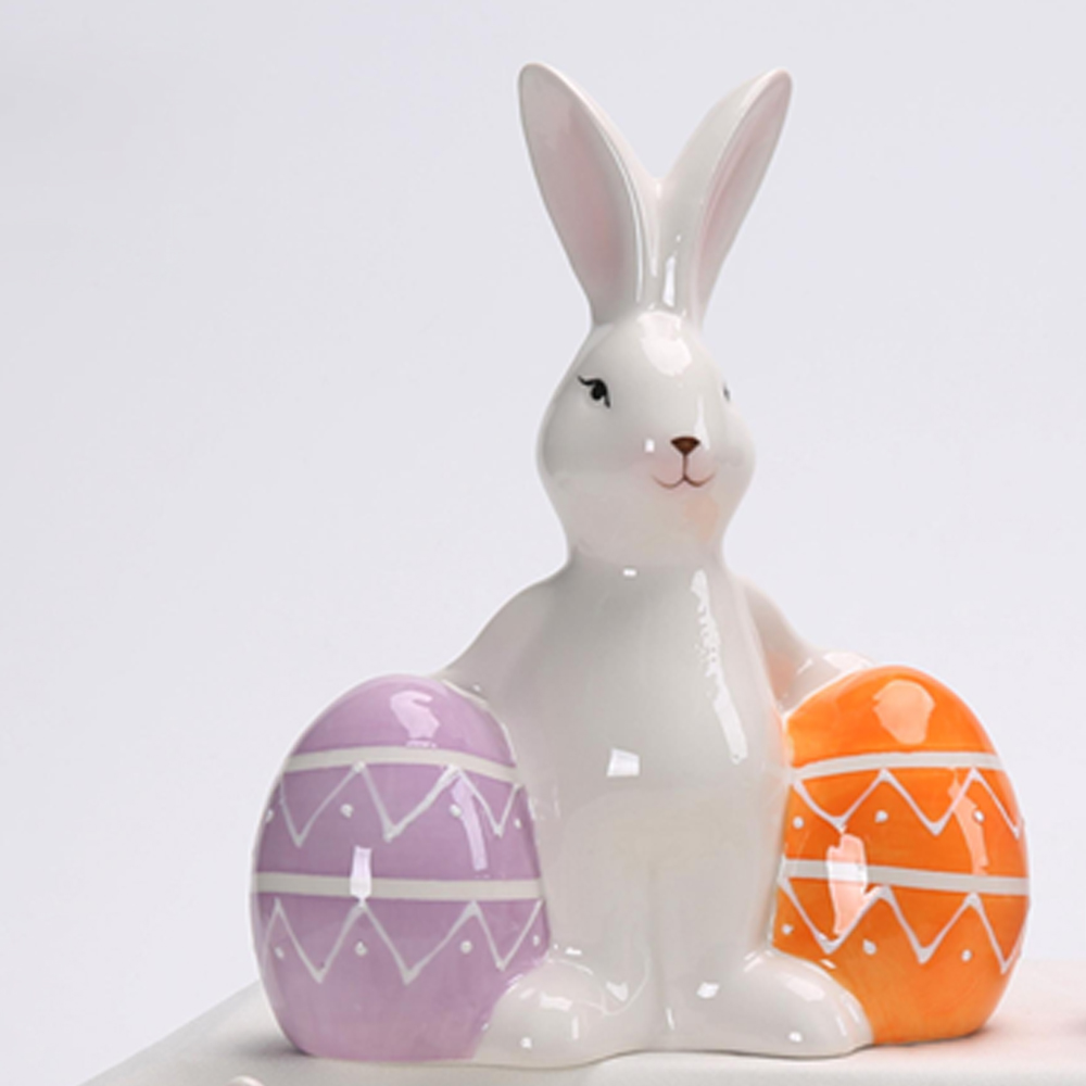 Ostern Home Office Tischdekoration Bunny Decor süße Bauernhaus rustikale Osterhasenstatue 5