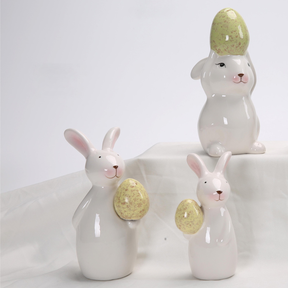 Ostern Home Office Tischdekoration Bunny Decor süße Bauernhaus rustikale Osterhasenstatue 8