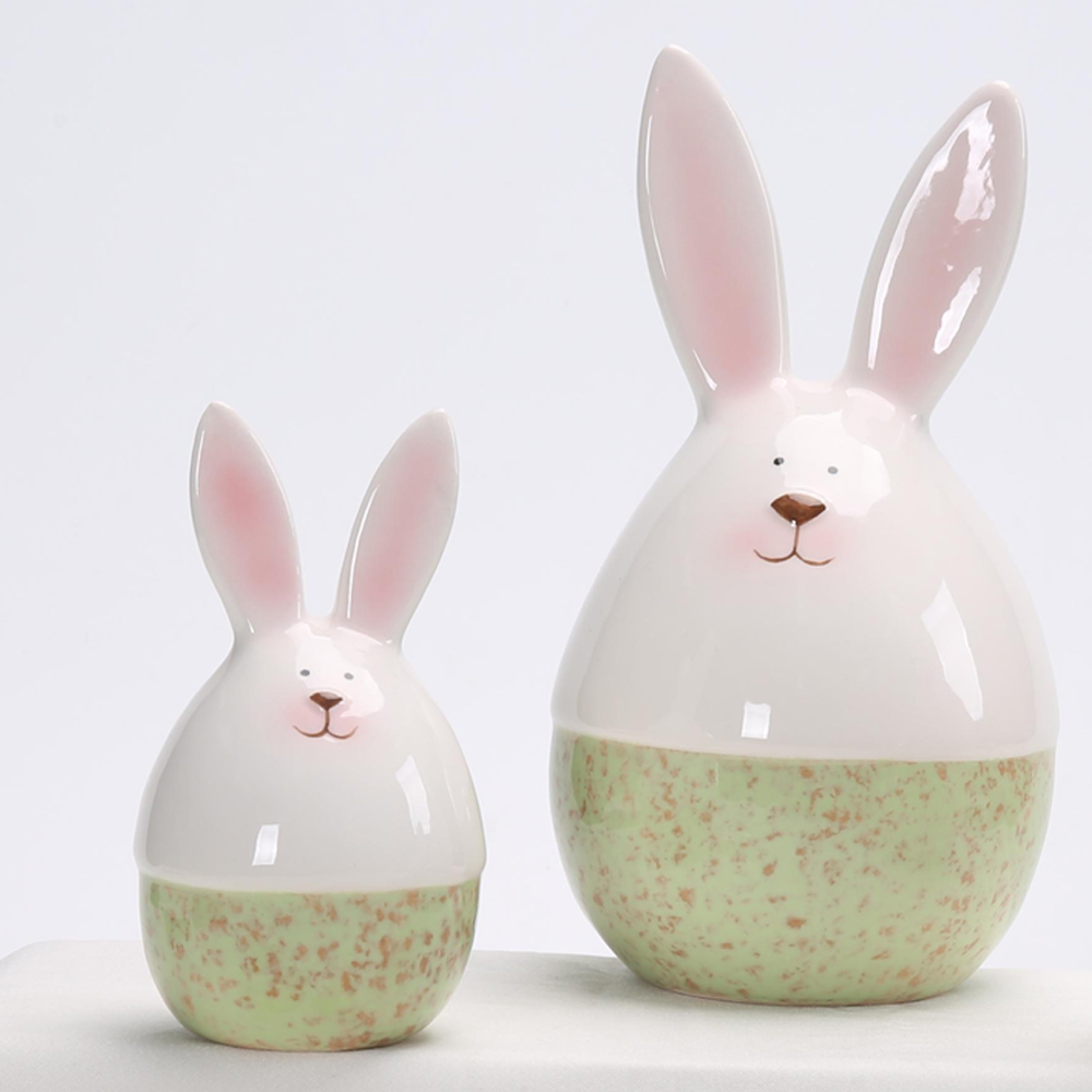 Frühling Home Decor Osterhase Kaninchen Eier Dekorationen Keramik Kaninchen Figurine Hase Eier Figuren 6
