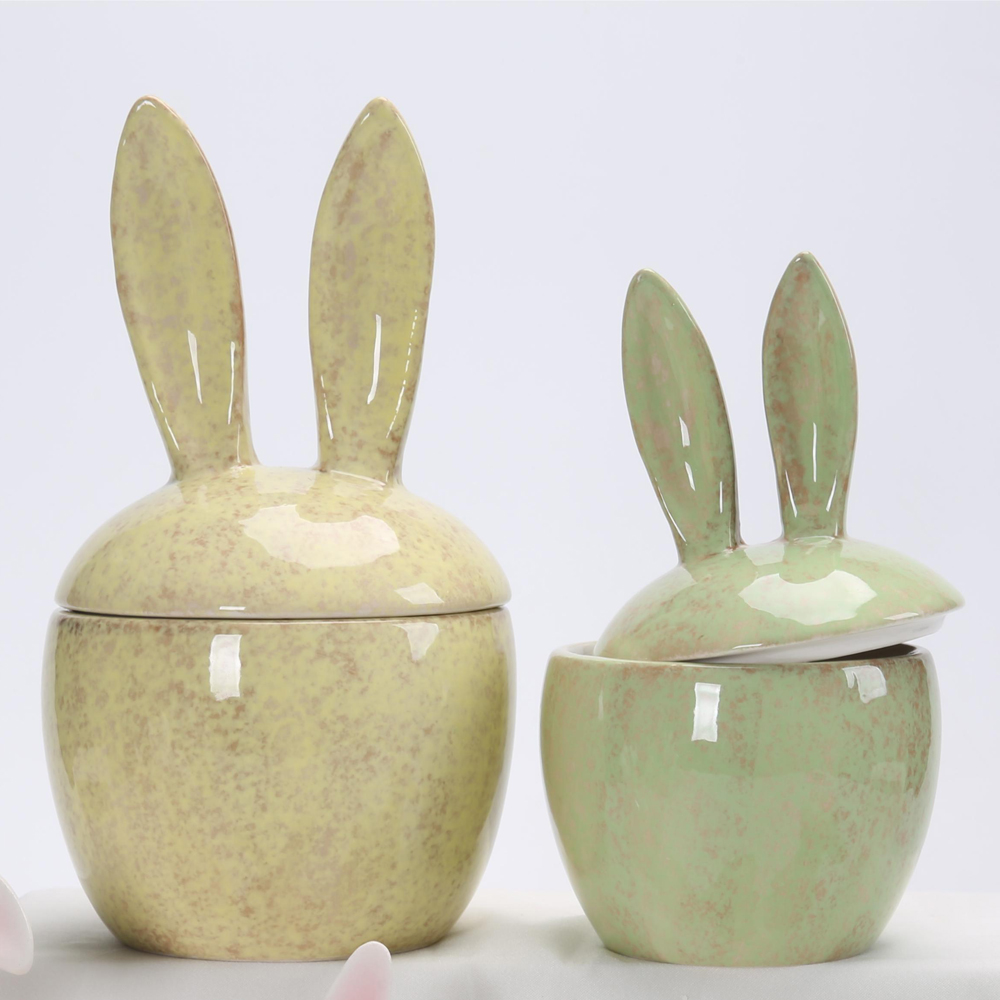 Ostern Frühling Garten Party Tisch Dekoration Keramik Kaninchen Eierbecher Osterhase Eierständer Halter 5