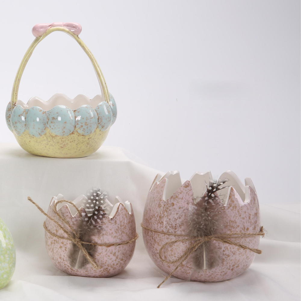 Keramik-Kaninchen-Osterkorb, Porzellan-Hasenschalen, süße Partygeschenke, Blumentopf, kleine Süßigkeiten-Servierschalen, Kindergeschenke 7