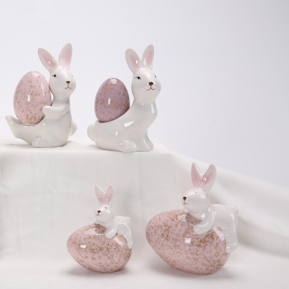 Ostern Keramik Hase Kaninchen Figuren Porzellan Geschenk Moderne Nordische Tier Statue für Dekoration Einrichtung Wohnkultur 4