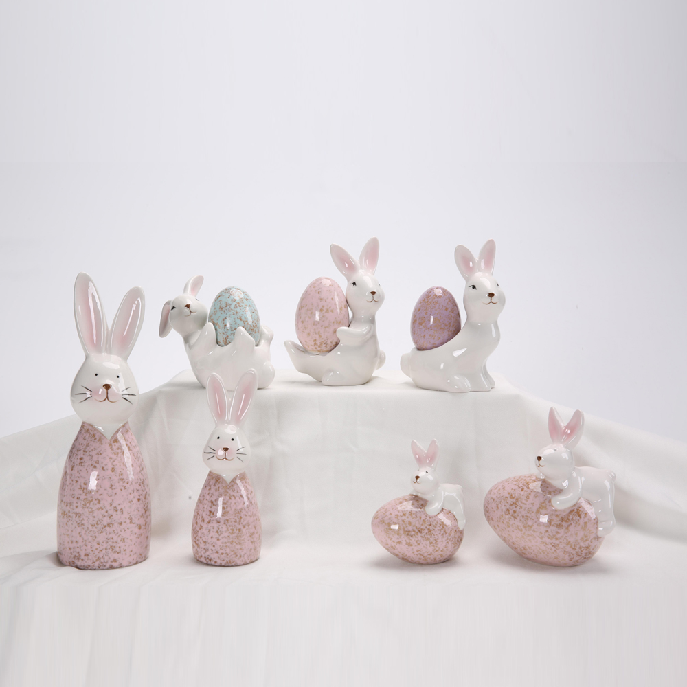 Ostern Keramik Hase Kaninchen Figuren Porzellan Geschenk Moderne Nordische Tier Statue für Dekoration Einrichtung Wohnkultur 6