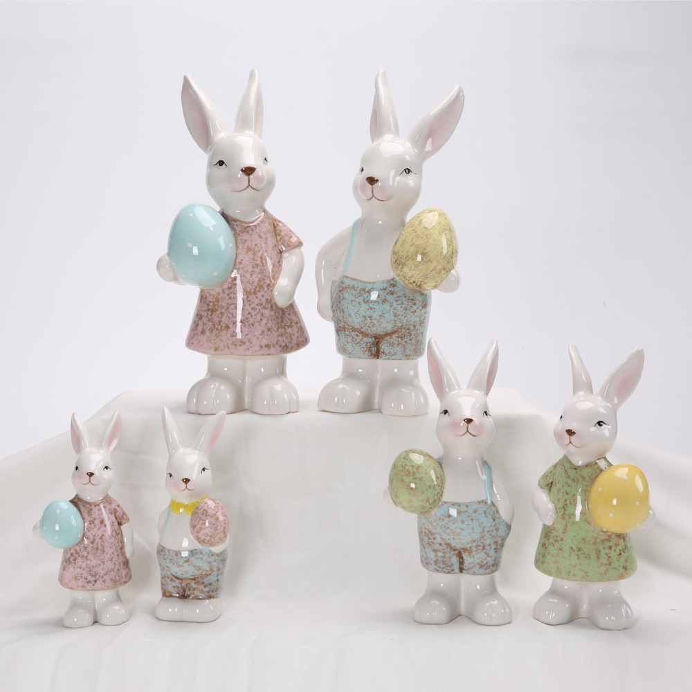 Ostern Keramik Hase Kaninchen Figuren Porzellan Geschenk Moderne Nordische Tier Statue für Dekoration Einrichtung Wohnkultur 7