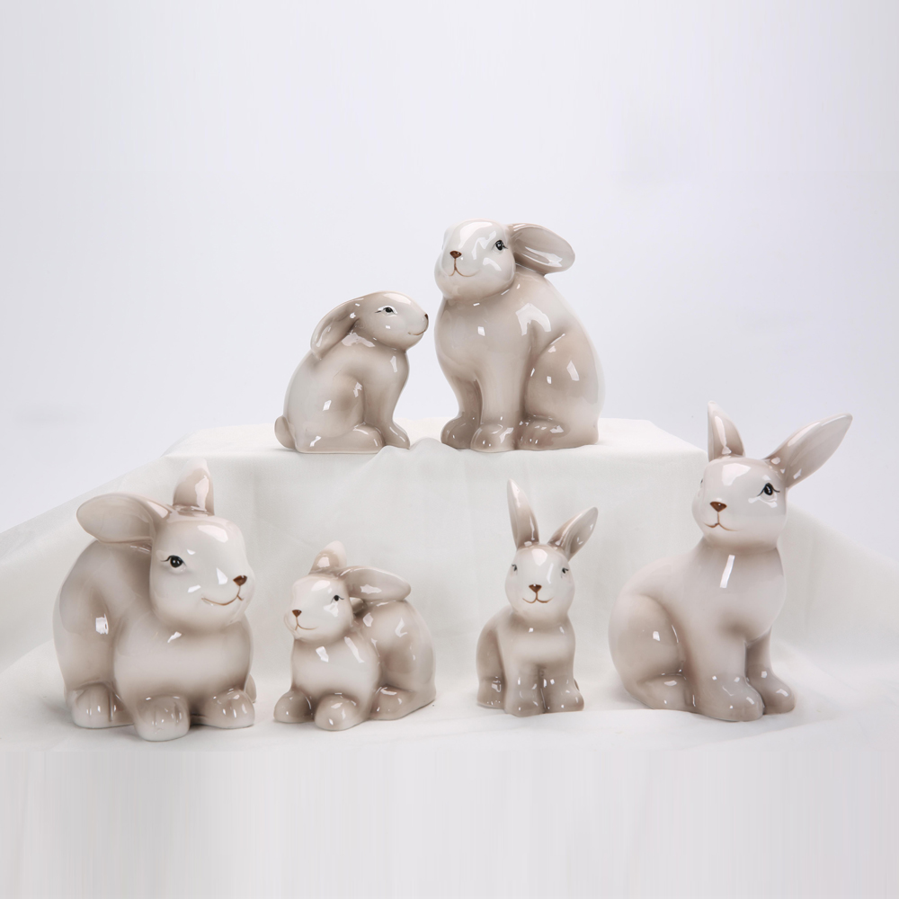 Nordischer Goldhase Keramik Ornament Osterdekoration Niedliche Miniatur Tischkunst Tier Schreibtisch Ornament Kawaii Zimmer Dekor Home 3