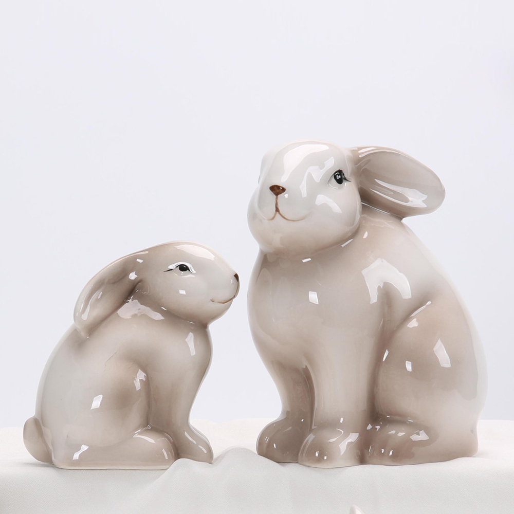 Nordischer Goldhase Keramik Ornament Osterdekoration Niedliche Miniatur Tischkunst Tier Schreibtisch Ornament Kawaii Zimmer Dekor Home 6