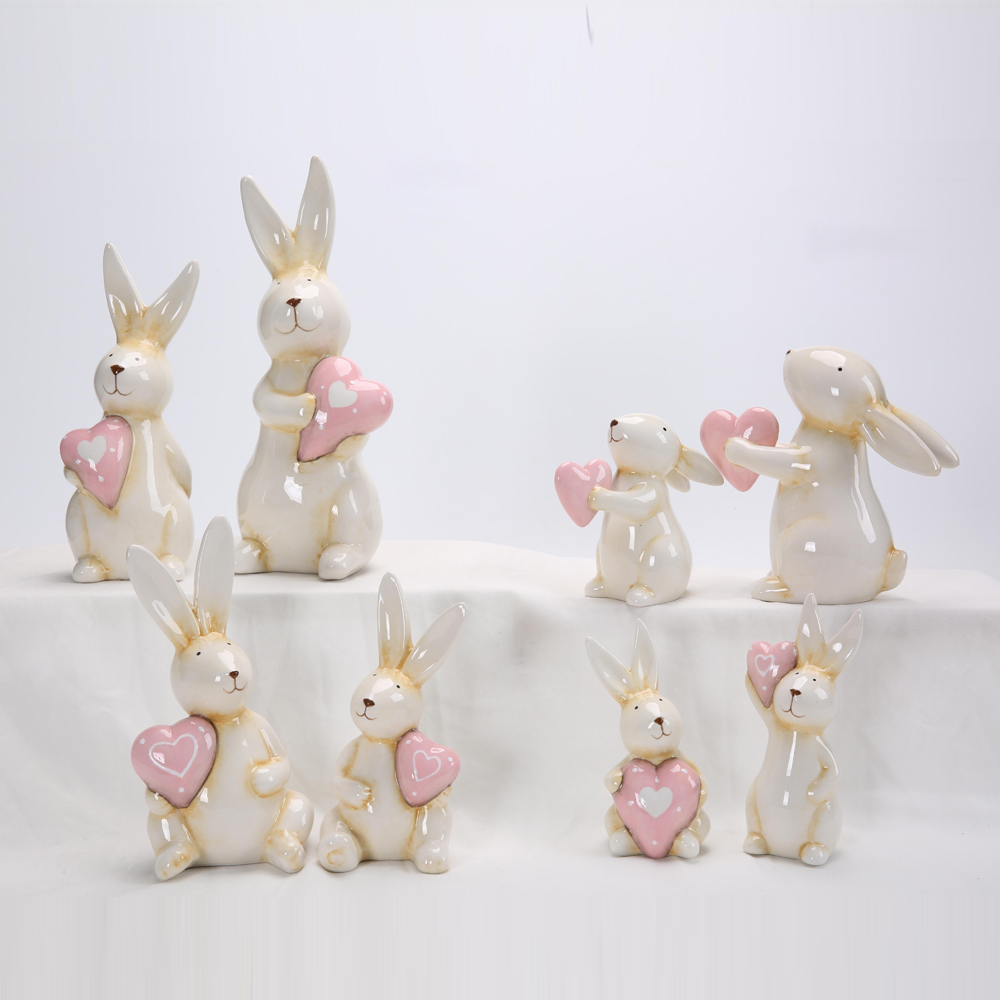 Osterhase Kaninchen Keramik Figuren Porzellan Geschenk Moderne Nordic Tier Statue Dekoration 4