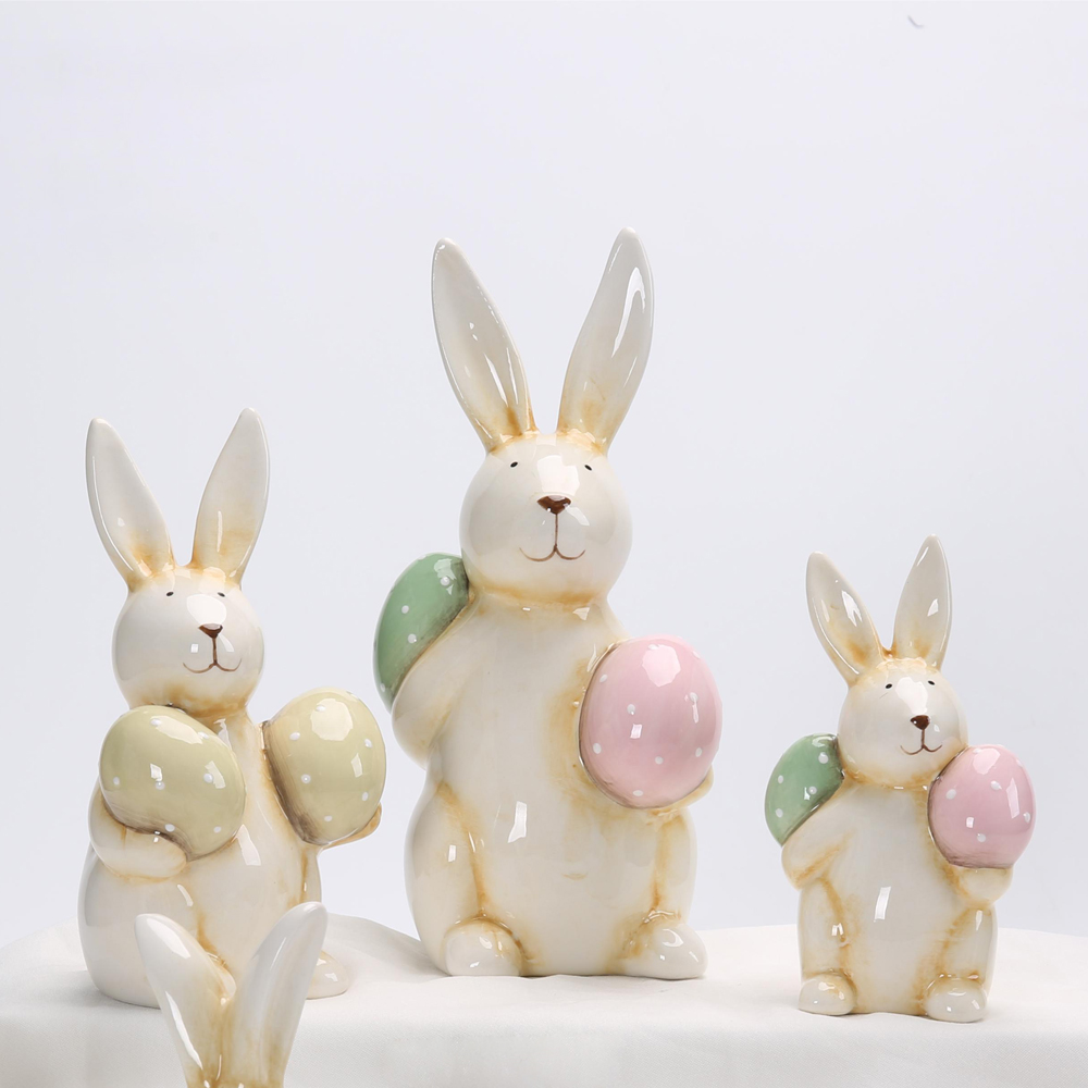 Osterhase Kaninchen Keramik Figuren Porzellan Geschenk Moderne Nordic Tier Statue Dekoration 3
