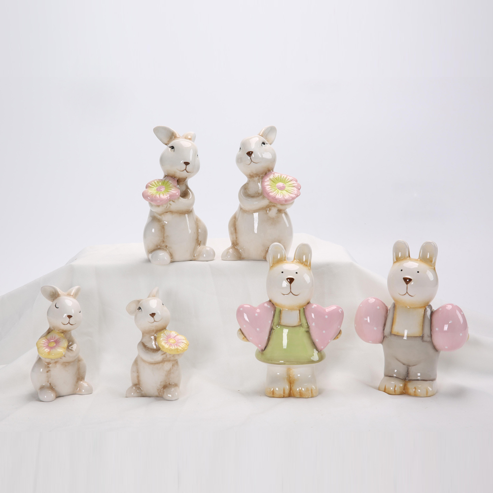 Osterhase Kaninchen Keramik Figuren Porzellan Geschenk Moderne Nordic Tier Statue Dekoration 6