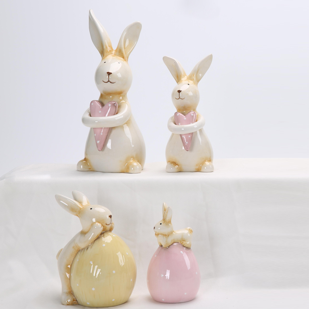 2025 keramik Handwerk Ornament Exquisite Porzellan Kaninchen Ostern Geschenk Desktop Ornament Wenchuang Geschenk Ostern Decor 2