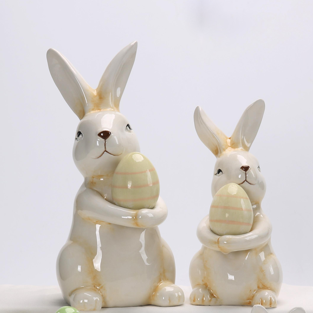 2025 keramik Handwerk Ornament Exquisite Porzellan Kaninchen Ostern Geschenk Desktop Ornament Wenchuang Geschenk Ostern Decor 4