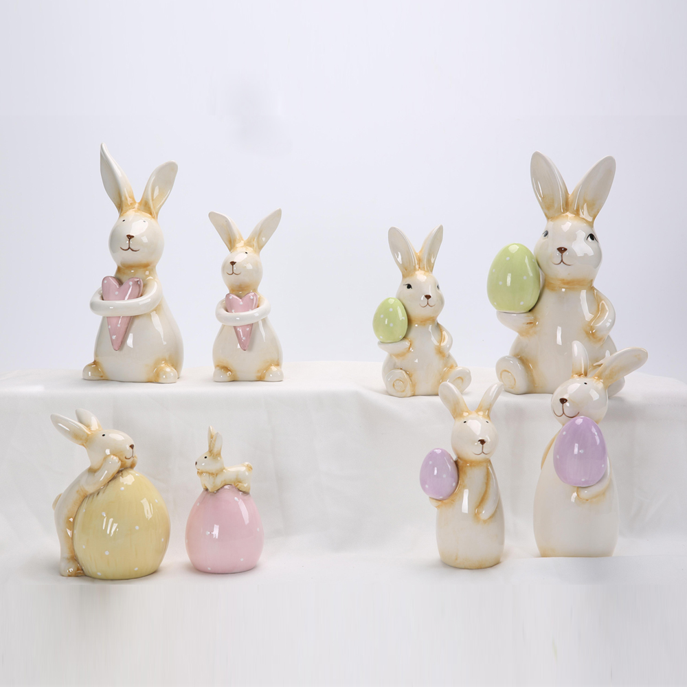 2025 keramik Handwerk Ornament Exquisite Porzellan Kaninchen Ostern Geschenk Desktop Ornament Wenchuang Geschenk Ostern Decor 3