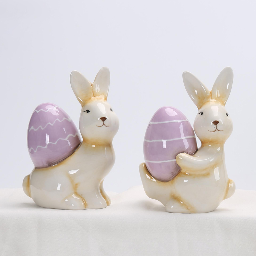 2025 keramik Handwerk Ornament Exquisite Porzellan Kaninchen Ostern Geschenk Desktop Ornament Wenchuang Geschenk Ostern Decor 5