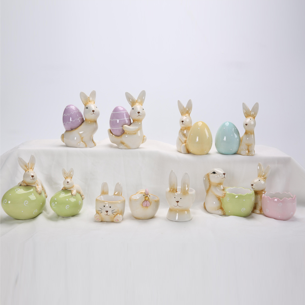 2025 keramik Handwerk Ornament Exquisite Porzellan Kaninchen Ostern Geschenk Desktop Ornament Wenchuang Geschenk Ostern Decor 7