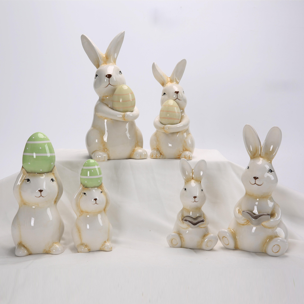 2025 keramik Handwerk Ornament Exquisite Porzellan Kaninchen Ostern Geschenk Desktop Ornament Wenchuang Geschenk Ostern Decor 8
