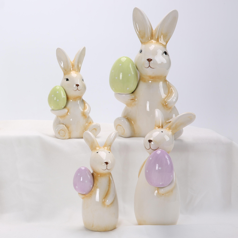 2025 keramik Handwerk Ornament Exquisite Porzellan Kaninchen Ostern Geschenk Desktop Ornament Wenchuang Geschenk Ostern Decor 9