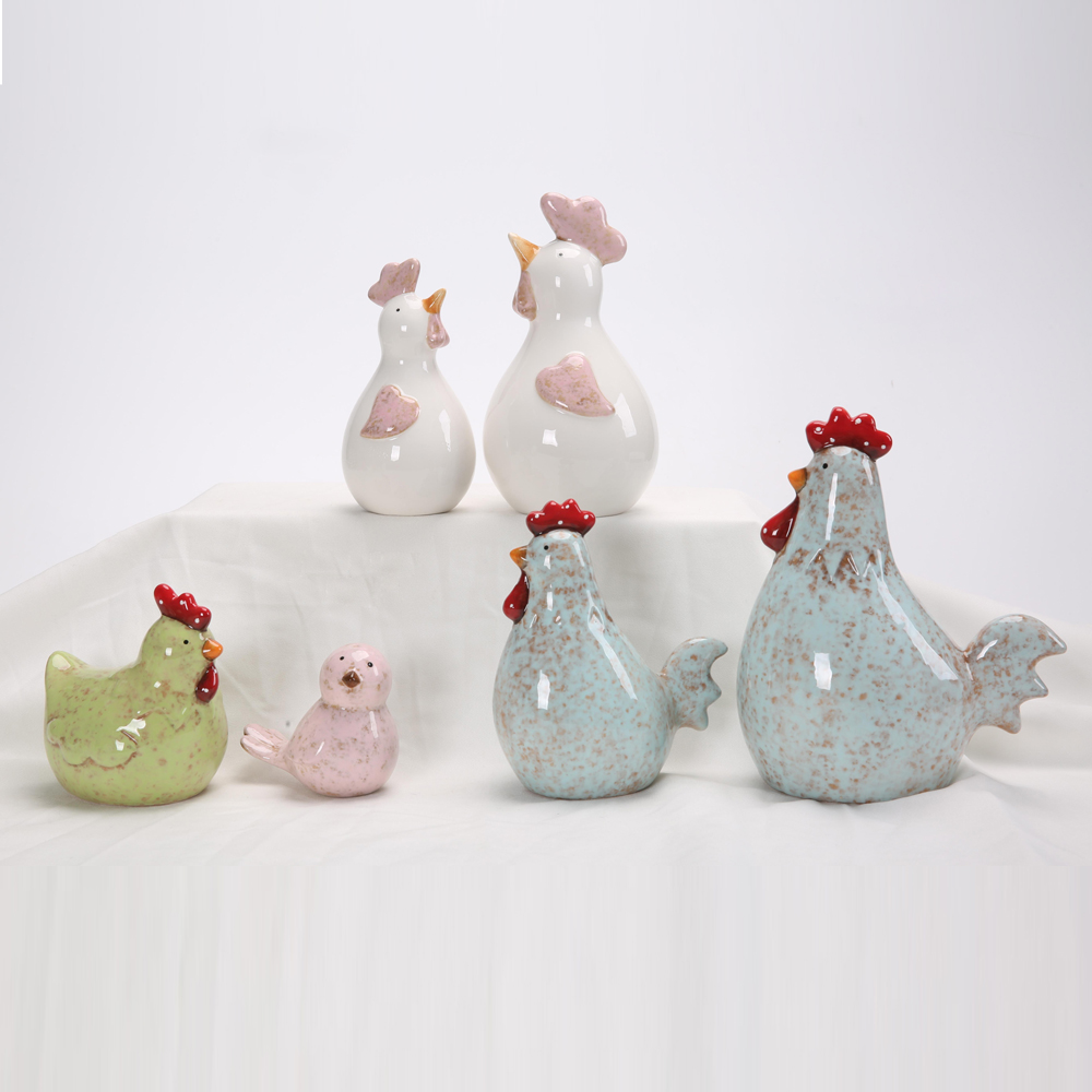 Keramik Henne Hahn Huhn Geflügel Handwerk Dekor Ostern Charme Maskottchen Orops Statue Decor 1