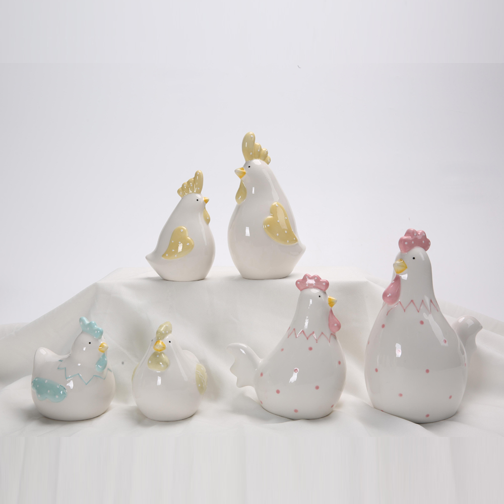 Keramik Henne Hahn Huhn Geflügel Handwerk Dekor Ostern Charme Maskottchen Orops Statue Decor 5
