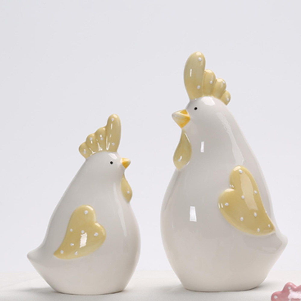Keramik Henne Hahn Huhn Geflügel Handwerk Dekor Ostern Charme Maskottchen Orops Statue Decor 8