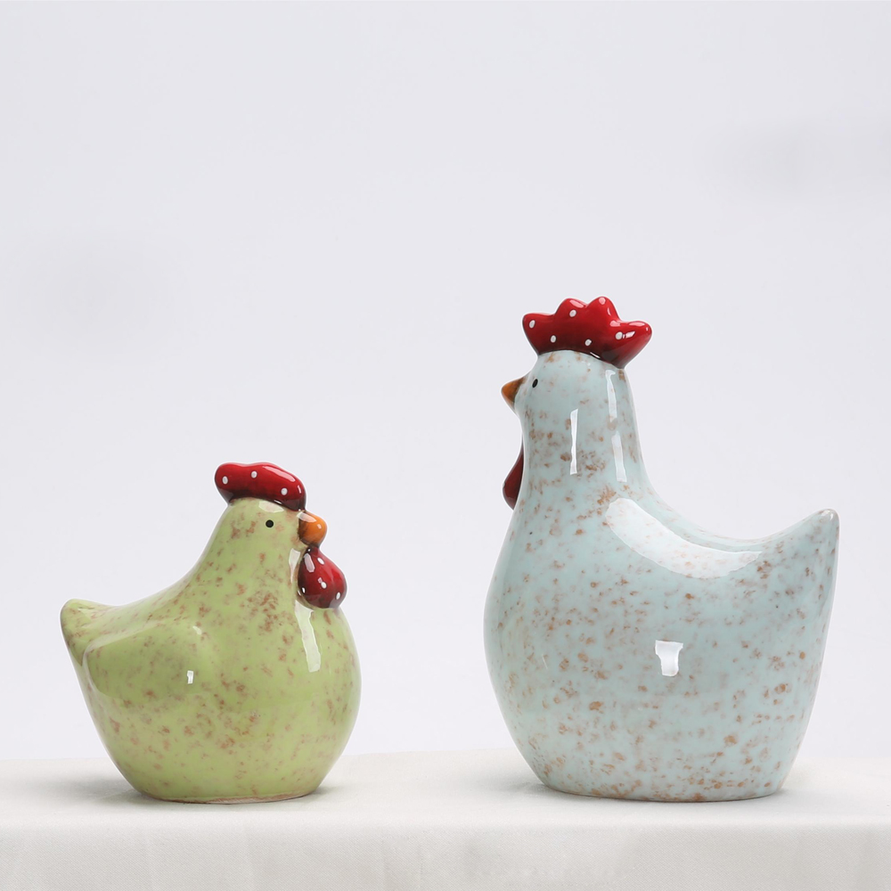 Keramik Henne Hahn Huhn Geflügel Handwerk Dekor Ostern Charme Maskottchen Orops Statue Decor 9