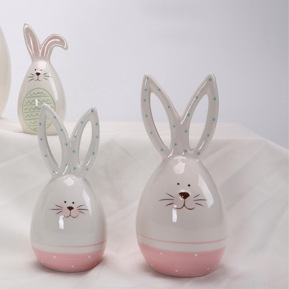 Neues Design Osterhasen-Dekor Keramik-Kaninchen-Statue Ornament Hase Vorratsglas Kleinigkeiten Wohnkultur 2