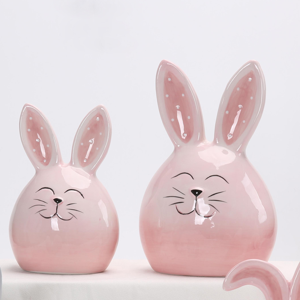 Neues Design Osterhasen-Dekor Keramik-Kaninchen-Statue Ornament Hase Vorratsglas Kleinigkeiten Wohnkultur 4