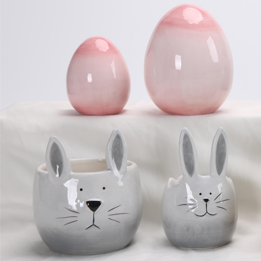Neues Design Osterhasen-Dekor Keramik-Kaninchen-Statue Ornament Hase Vorratsglas Kleinigkeiten Wohnkultur 7