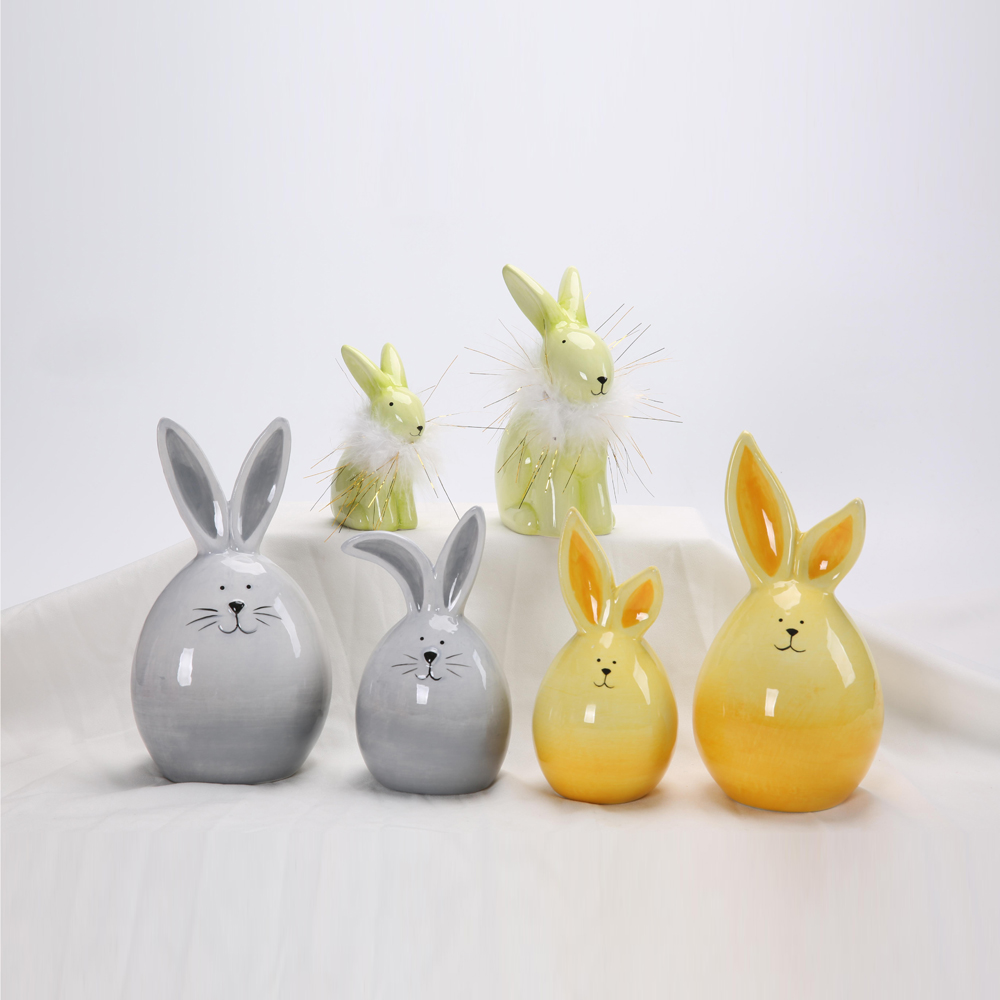 Neues Design Osterhasen-Dekor Keramik-Kaninchen-Statue Ornament Hase Vorratsglas Kleinigkeiten Wohnkultur 8