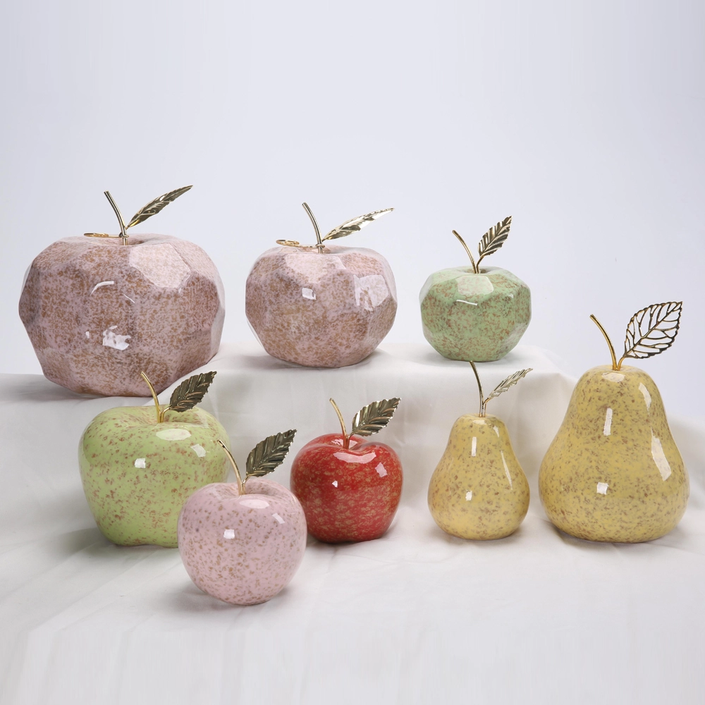 Decoración de Pascua 2025: Simulación de fruta, cerámica, manzana/pera, manualidades, decoración para sala de estar y hogar 1