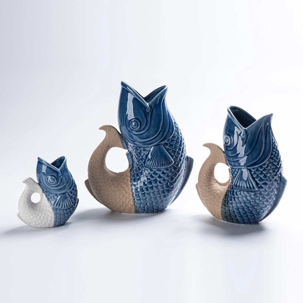 New Desig Ceramic Vase Fish-shaped Vase Table Decor Creative Flower Stand 1