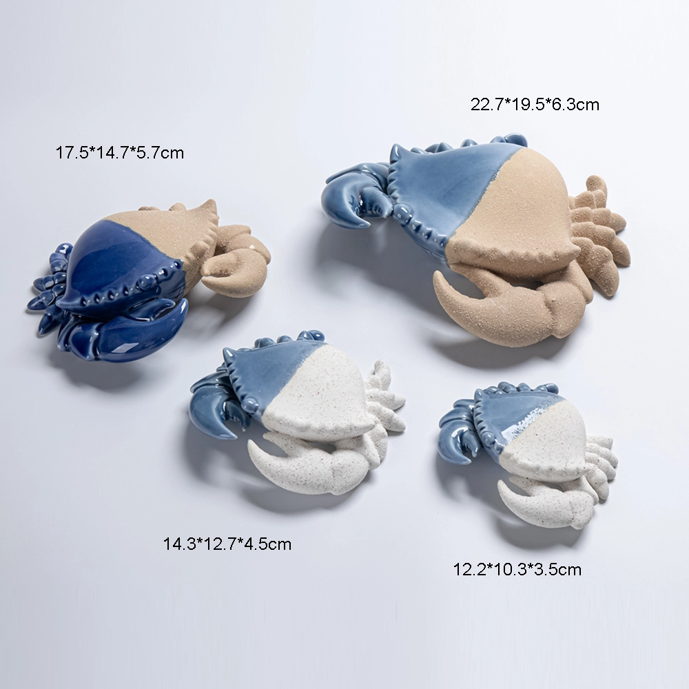 New Design Simulation Crab Creative Marine Biological Ceramic Crafts Nautical Party Decor 1