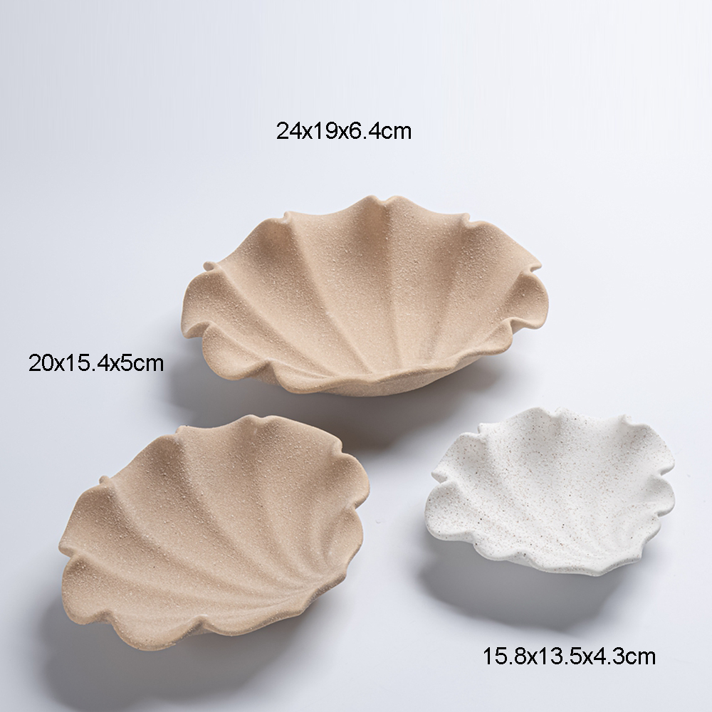 Joyero de cerámica creativo, bandeja para joyas oceánicas, bandeja de conchas, decoración de cerámica para el hogar, decoración interior nórdica, accesorios de almacenamiento de escritorio 4