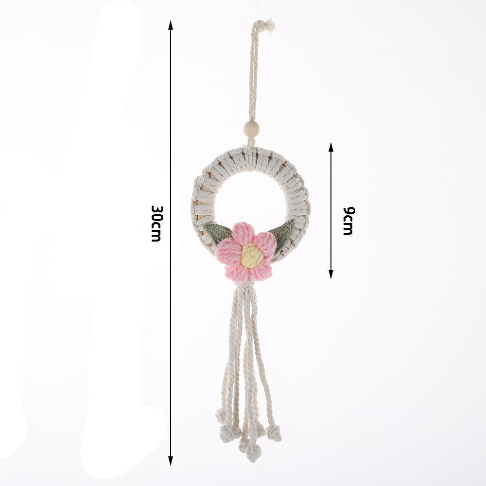 Decoración de pared con flores hechas a mano para primavera, Pascua, boda, macramé, adornos bohemios 7
