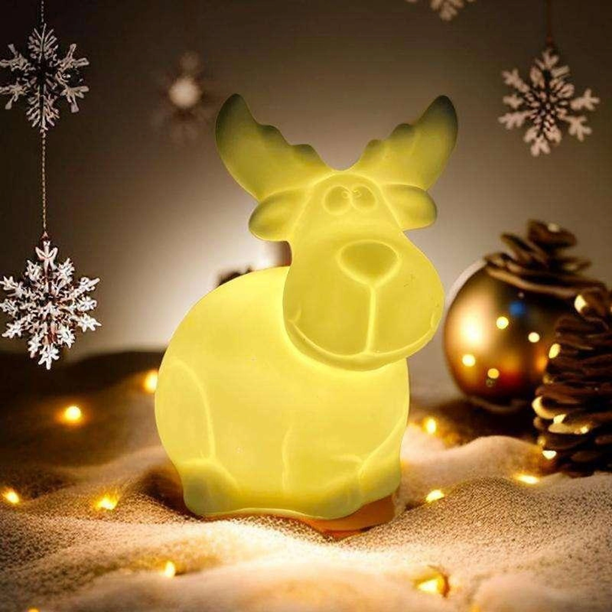 Moderne leuchtende Keramik Weihnachtsbaum Licht Dekoration für Zuhause weißes Porzellan Weihnachtshaus Santa Hirsch Elch Figur Neujahr 1