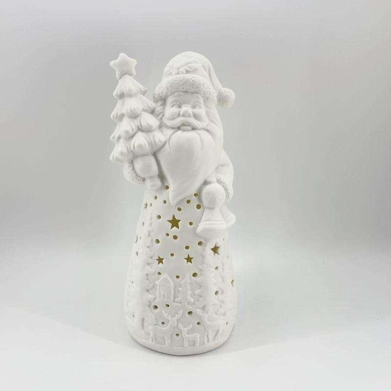 Neues Design Weihnachtskeramikdekor Kreativer Weihnachtsmann Elch Schneemann LED Dekor Nachttisch Nachtlicht 4