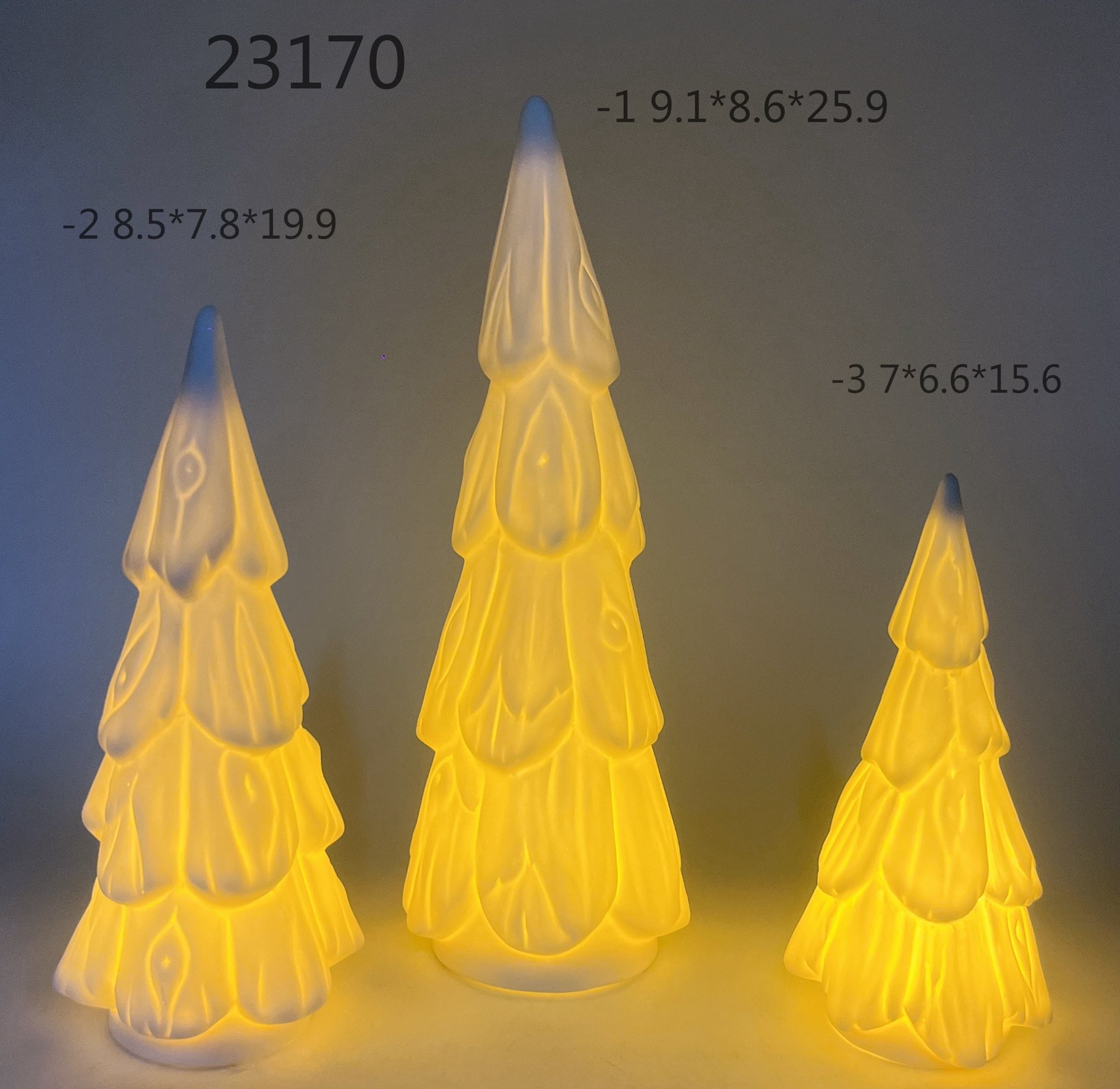 Ceramic Tree LED Tree Night Light Christmas Tree Lights With Star Toppers Vintage For Table Desk Classic Christmas Decoration 3
