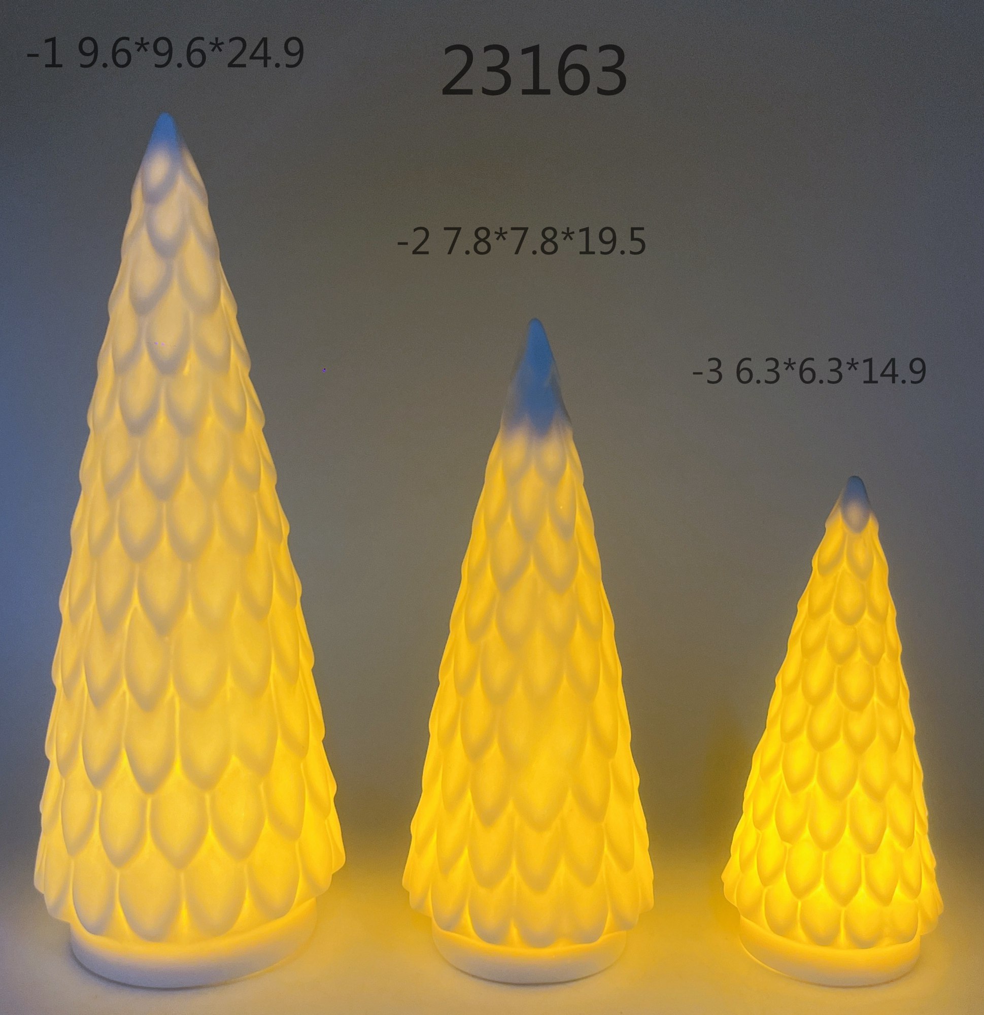 Ceramic Tree LED Tree Night Light Christmas Tree Lights With Star Toppers Vintage For Table Desk Classic Christmas Decoration 4