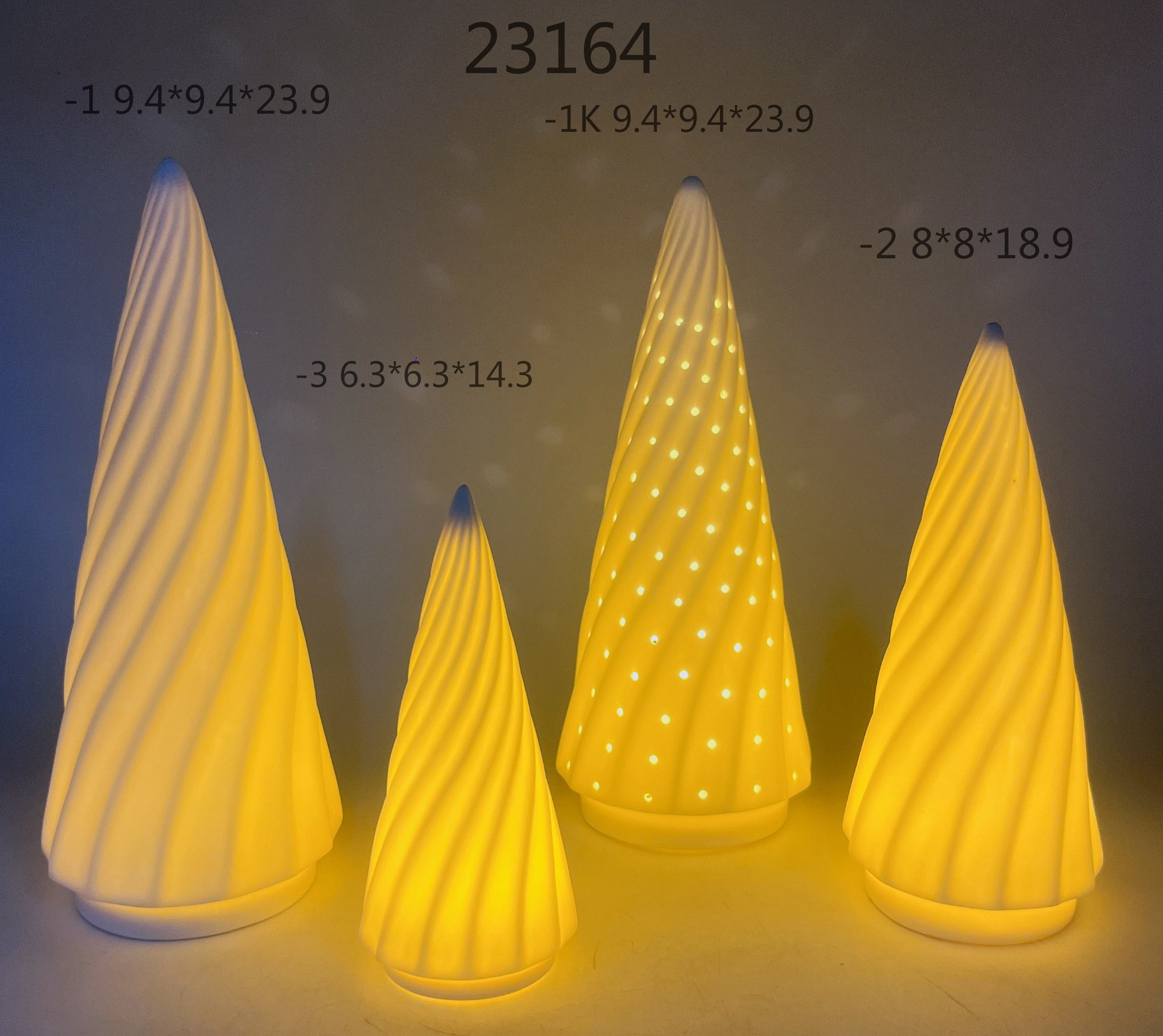 Ceramic Tree LED Tree Night Light Christmas Tree Lights With Star Toppers Vintage For Table Desk Classic Christmas Decoration 5
