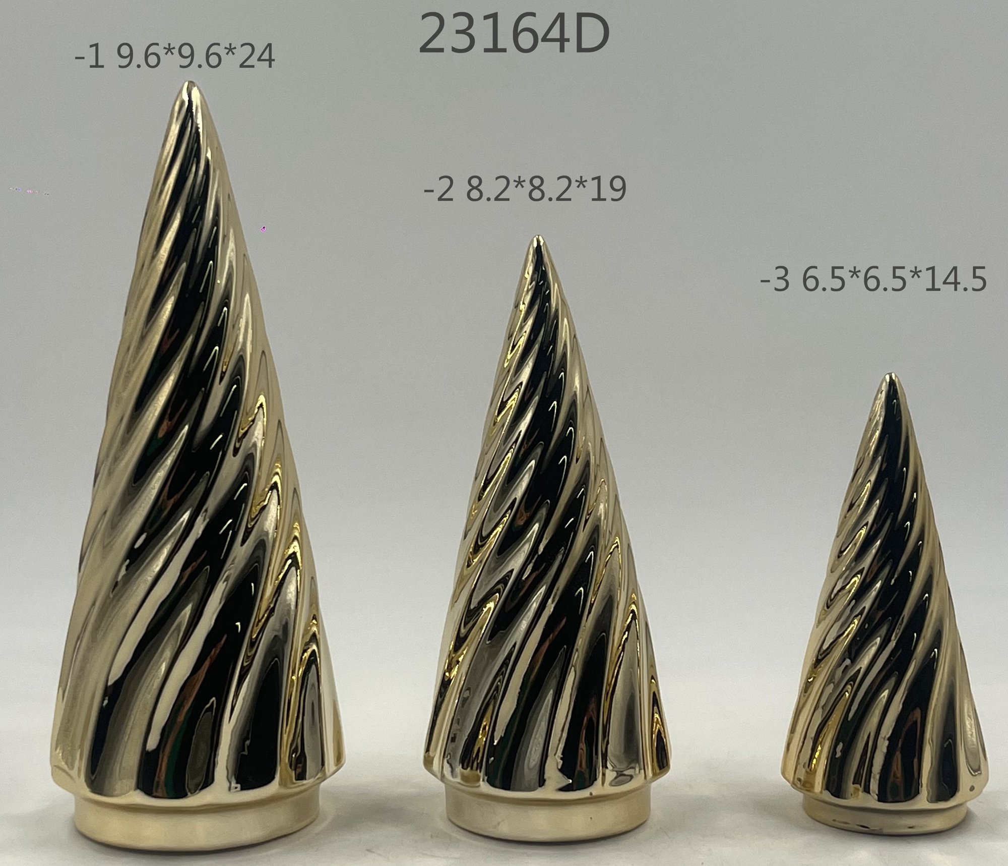 Árbol de Navidad de cerámica dorada con diseño de simplicidad nórdica, ideal para decorar el hogar, la sala de estar y el regalo. 3