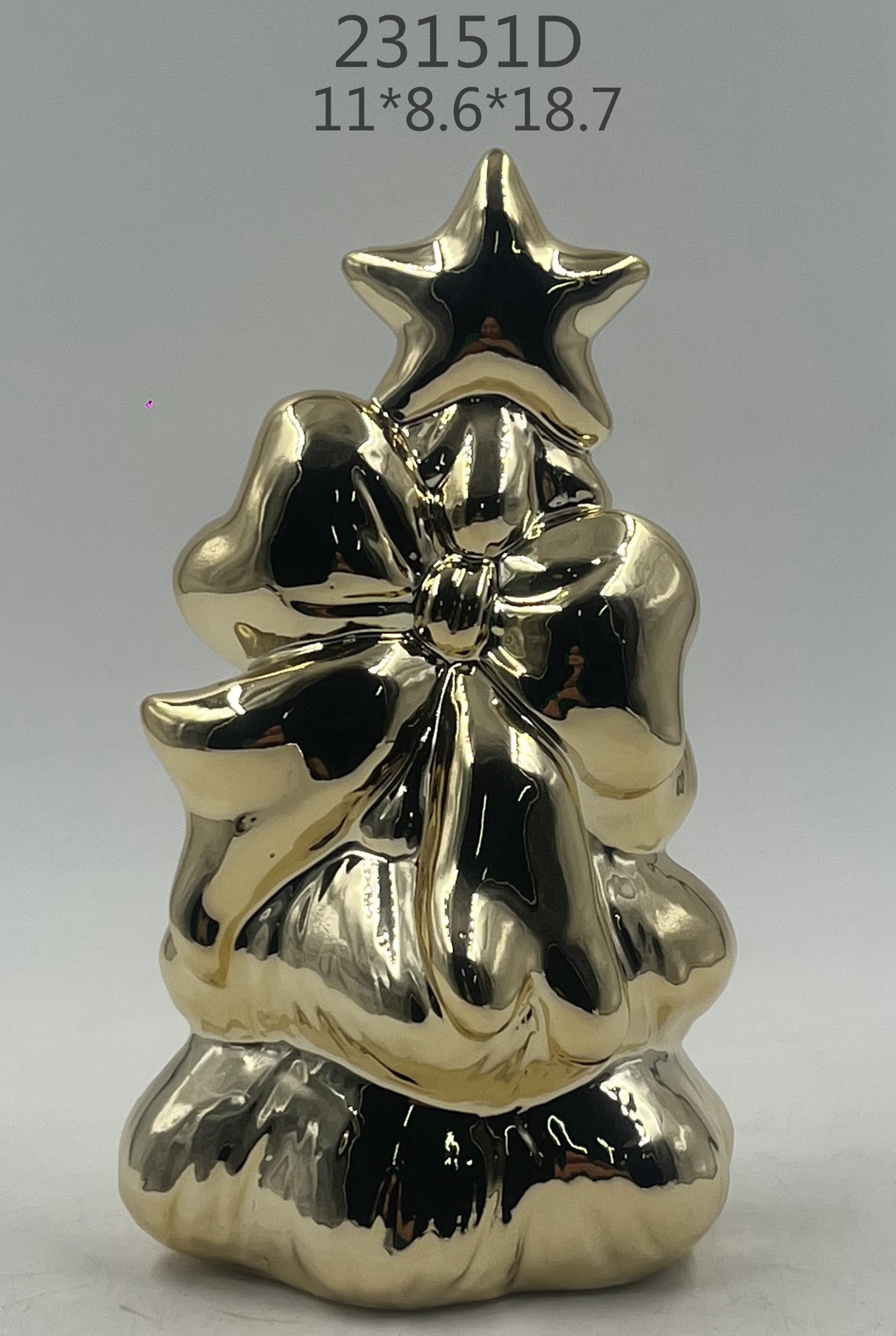 Árbol de Navidad de cerámica dorada con diseño de simplicidad nórdica, ideal para decorar el hogar, la sala de estar y el regalo. 4