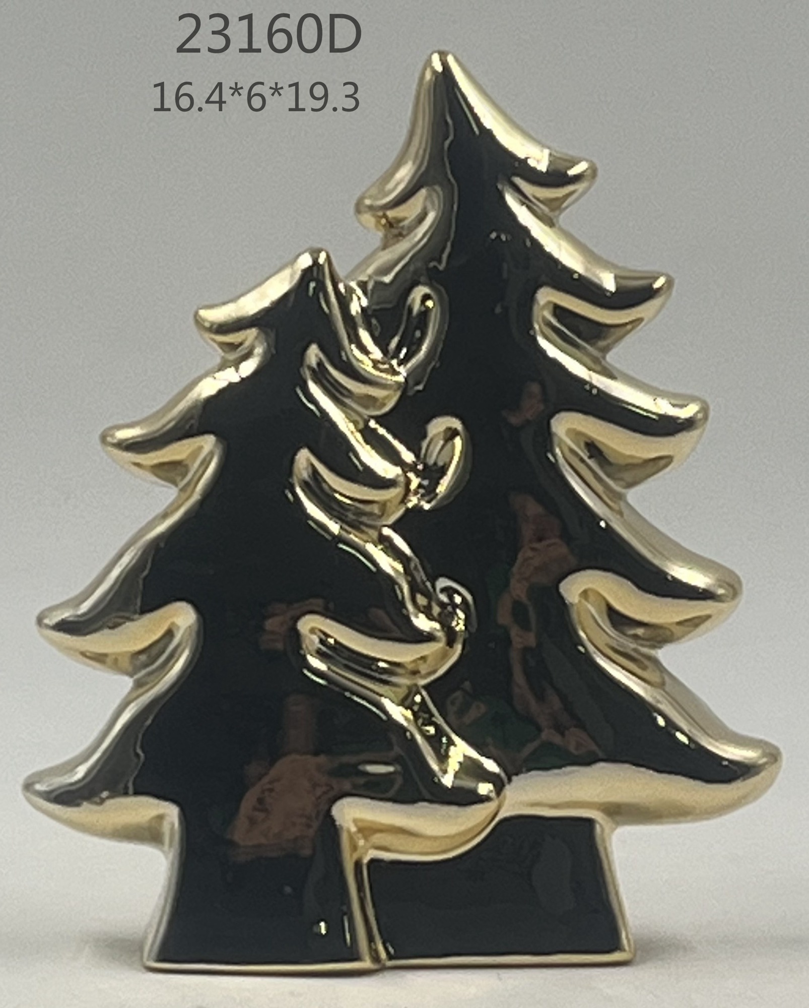 Árbol de Navidad de cerámica dorada con diseño de simplicidad nórdica, ideal para decorar el hogar, la sala de estar y el regalo. 7
