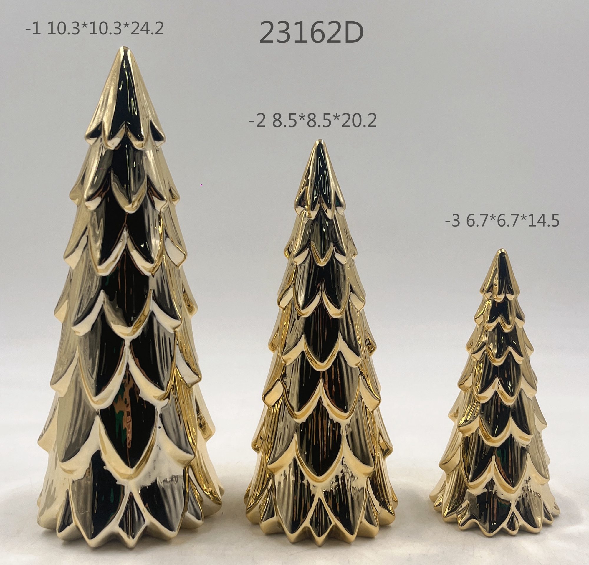 Mini-Weihnachtsbaumdekoration aus Keramik, glitzernd, goldfarben, Weihnachtsbaumdekoration, Winter-Tischdekoration 4