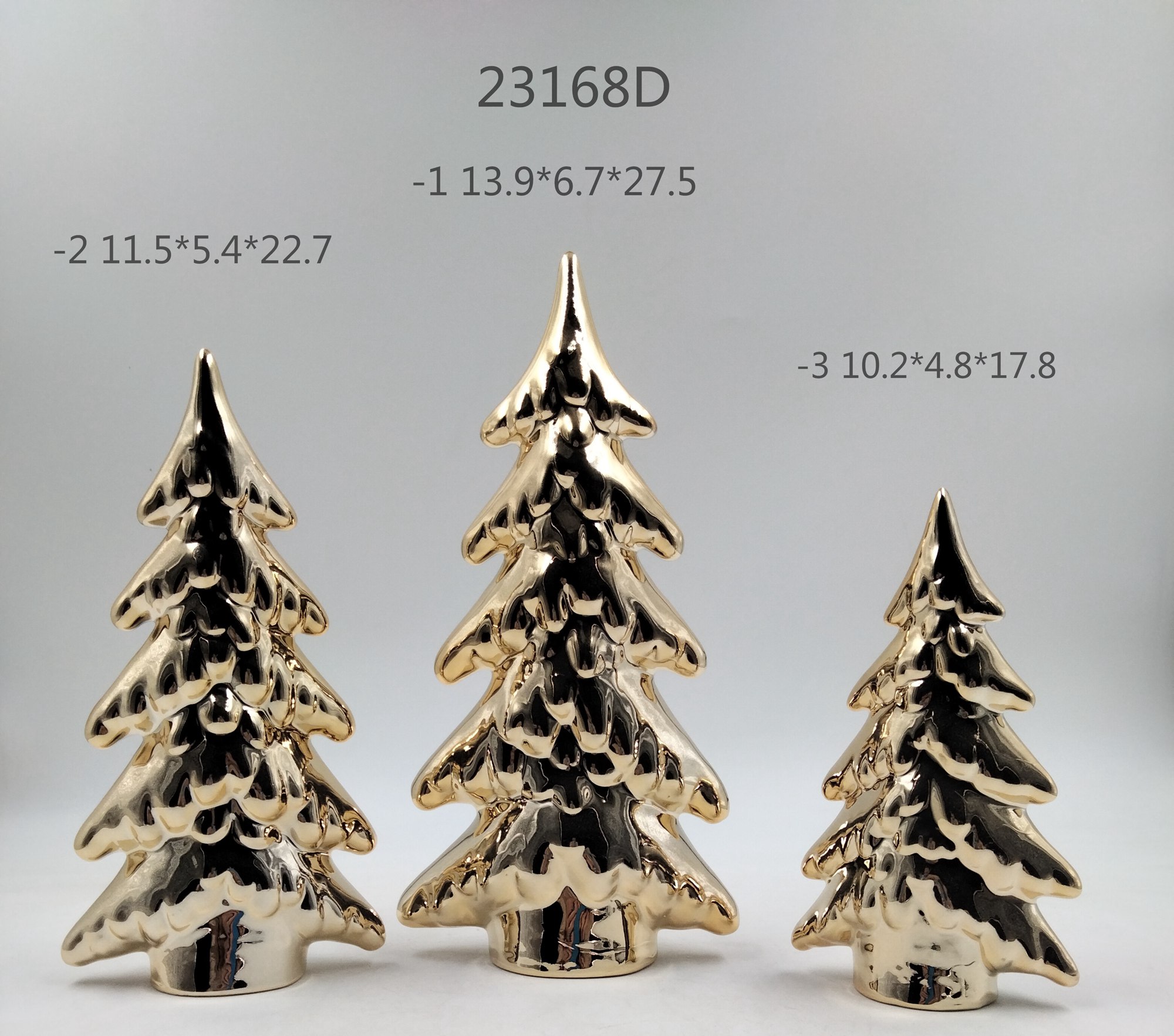 Mini-Weihnachtsbaumdekoration aus Keramik, glitzernd, goldfarben, Weihnachtsbaumdekoration, Winter-Tischdekoration 6