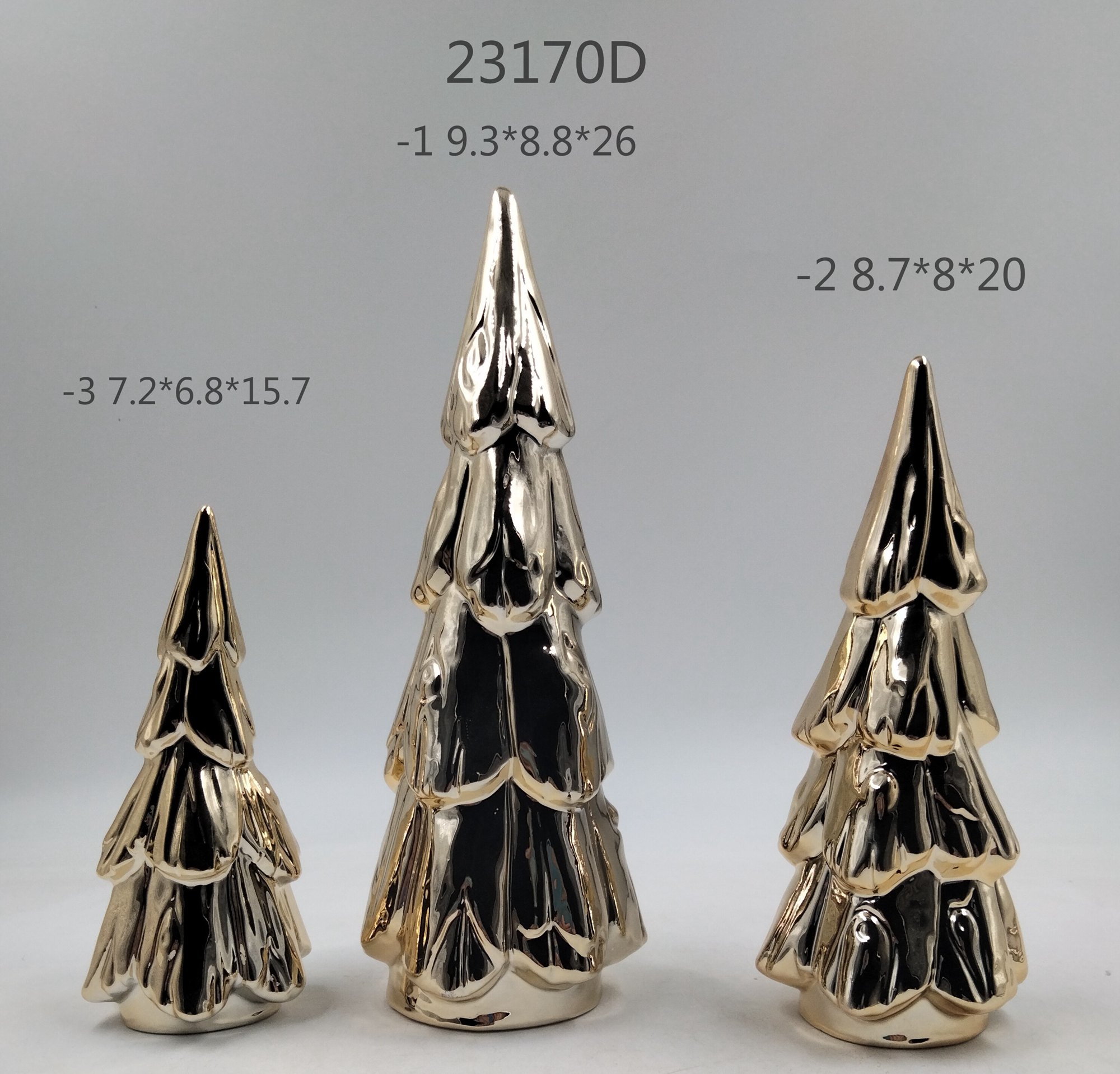 Mini-Weihnachtsbaumdekoration aus Keramik, glitzernd, goldfarben, Weihnachtsbaumdekoration, Winter-Tischdekoration 5