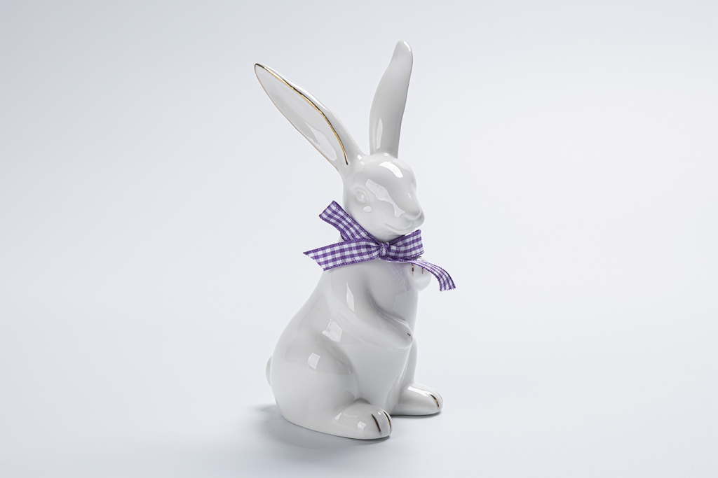 Mini figuras de conejo de cerámica, lindas esculturas en miniatura blancas para sala de estar, estilo moderno, estatua, maceta, tipo de mobiliario. 8