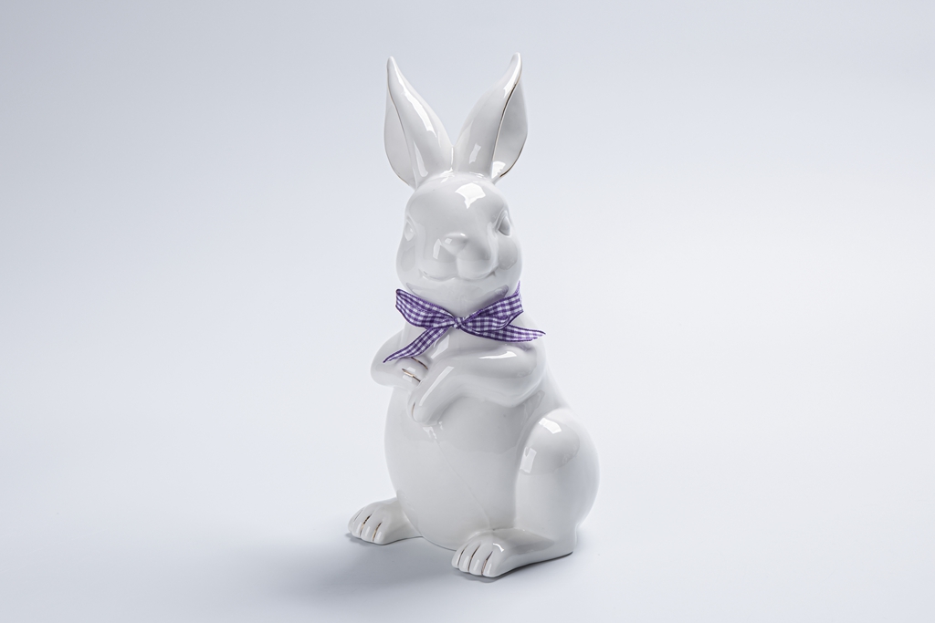 Mini figuras de conejo de cerámica, lindas esculturas en miniatura blancas para sala de estar, estilo moderno, estatua, maceta, tipo de mobiliario. 10