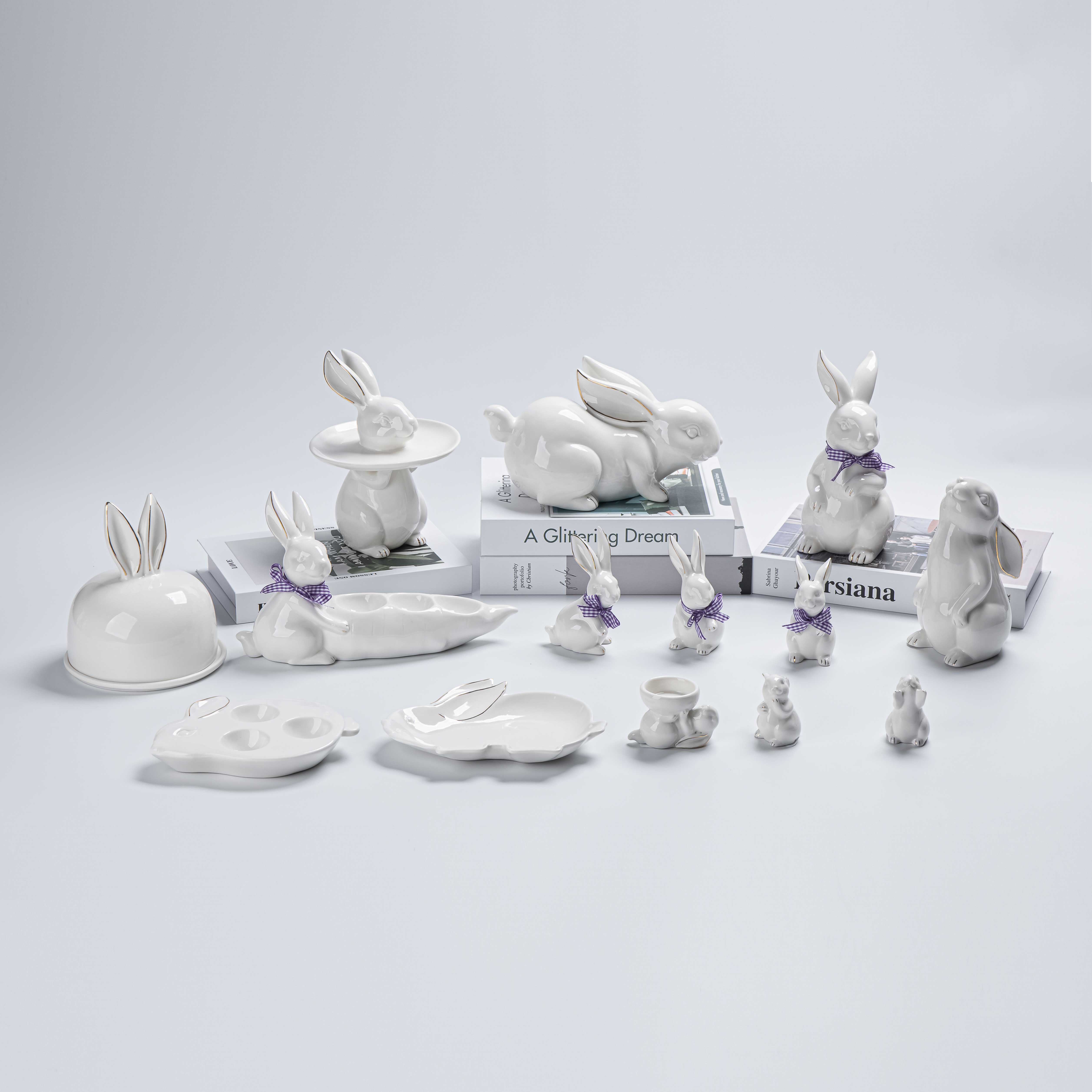 Keramik Hase Desktop Decor Niedliche Weiße Kaninchen Figuren Porzellan Schrank Hause Dekoration Statue Ornament China Tier Landschaft 1