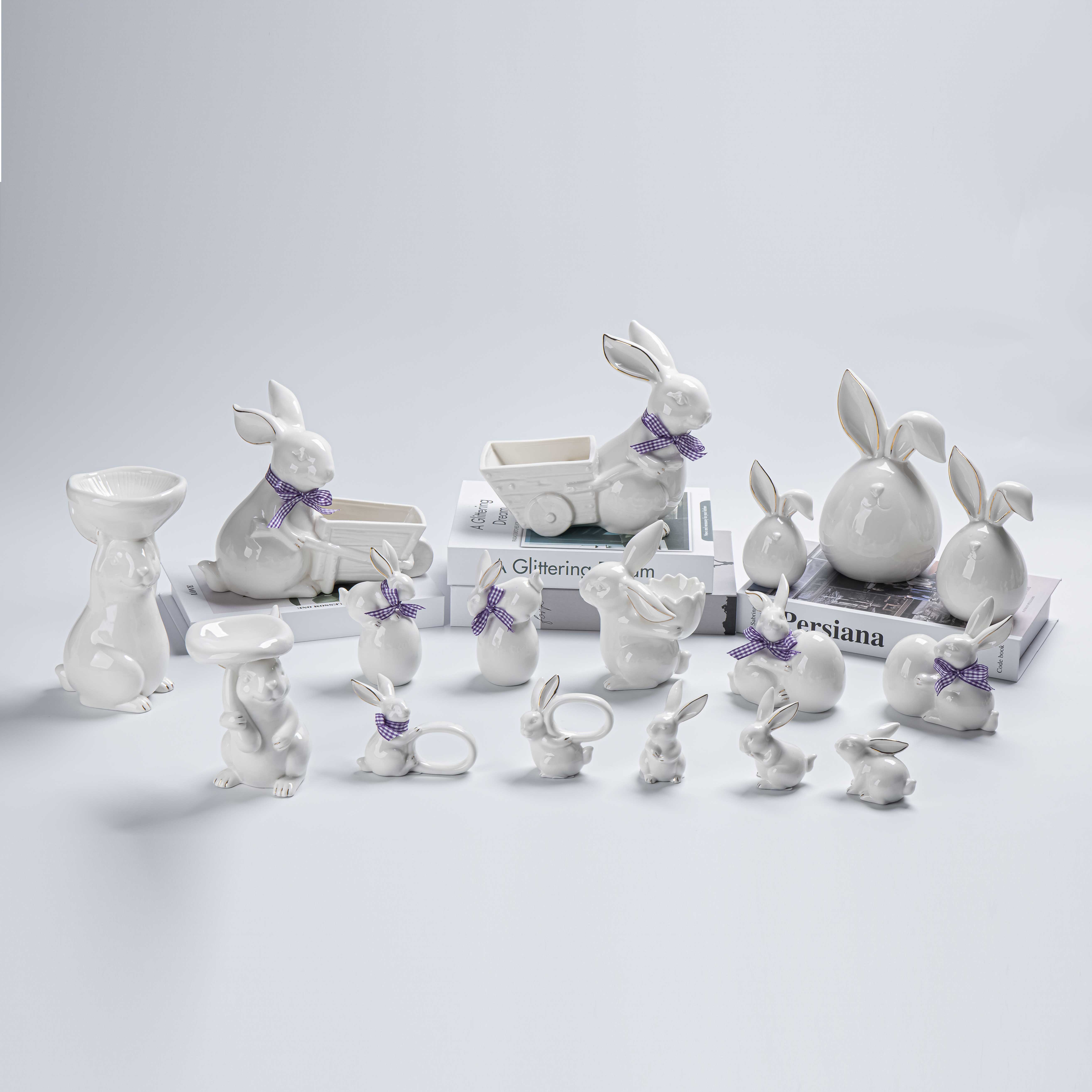 Keramik Hase Desktop Decor Niedliche Weiße Kaninchen Figuren Porzellan Schrank Hause Dekoration Statue Ornament China Tier Landschaft 2