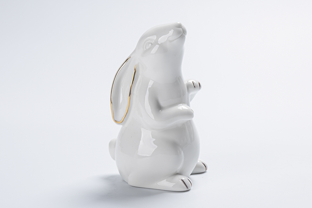 Keramik Hase Desktop Decor Niedliche Weiße Kaninchen Figuren Porzellan Schrank Hause Dekoration Statue Ornament China Tier Landschaft 3